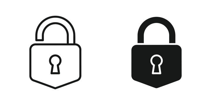 Open and closed padlock icons in contrasting styles