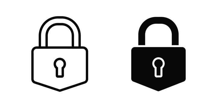 Open and closed padlock icons in contrasting styles