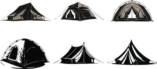 Historical tent forms yurt teepee bell tent pavilion © Icon Stock