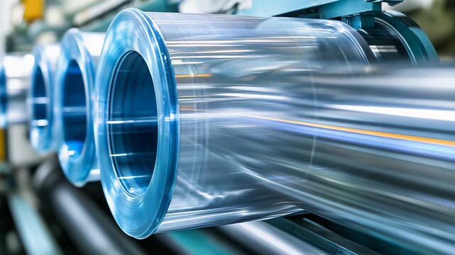 Metal coils racing through an automated production line, gleaming steel and aluminum sheets formed with precision rollers to showcase high speed industrial manufacturing efficiency