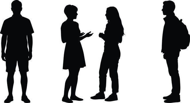 Silhouette of two people walking side by side in black couple desi