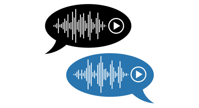 Two Speech Bubbles Containing Sound Waves as Graphic Elements.