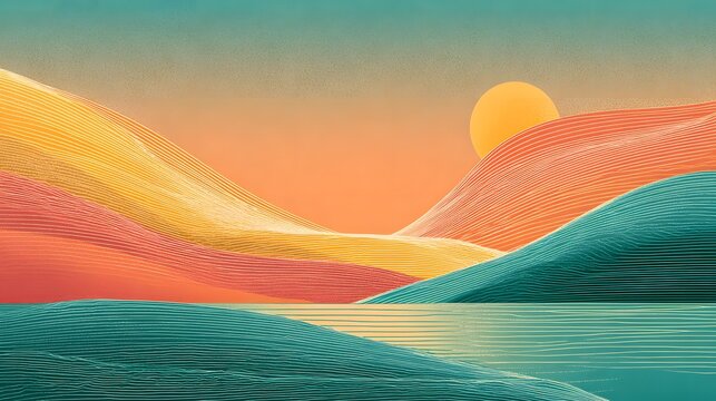Abstract simply background with natural line arts - autumn theme 