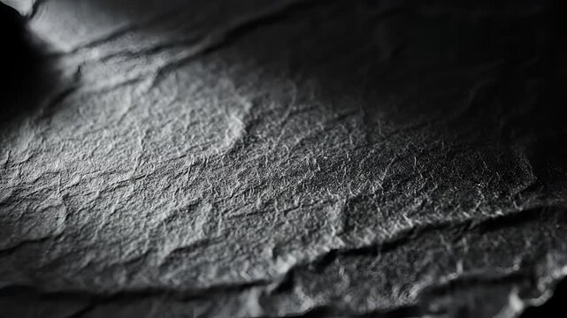Close up of dark textured slate rock surface with dramatic lighting.