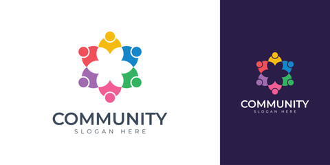 Fototapeta premium Colorful Abstract Group of People Logo Template