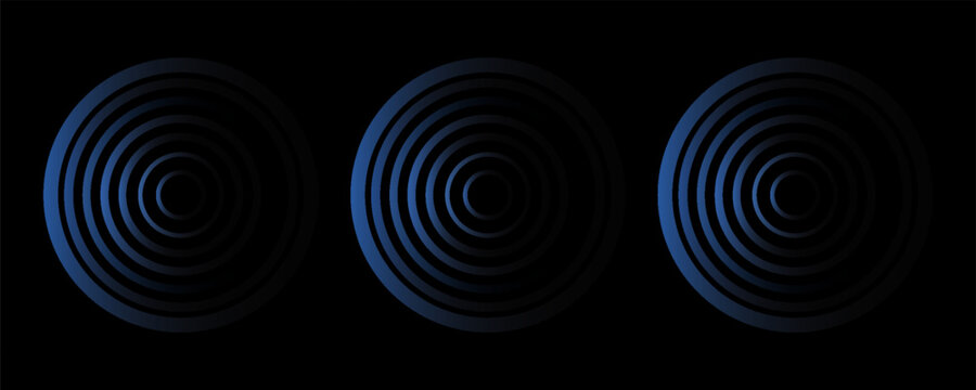 Radio Wave illustration effects on Green Screen background. circle waves in white background.