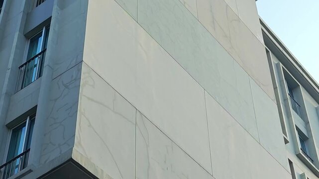 Exterior view of the condominium , crack