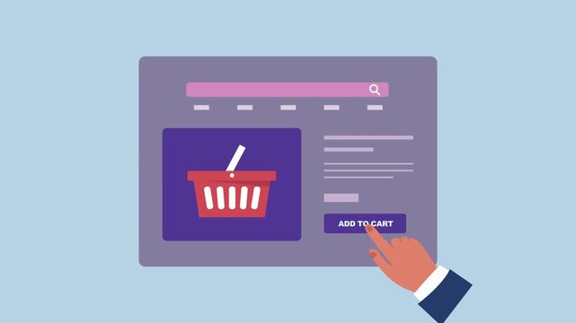 E-commerce Shopping Cart Add 2d Animation with Alpha Matte