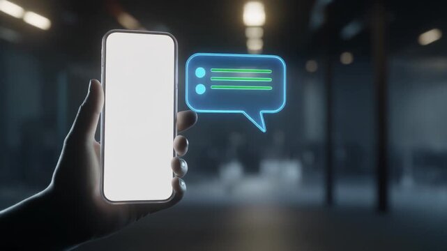 Hand Holding Transparent Phone. A high-quality photorealistic 3D render of a human hand (anonymous silhouette) holding a futuristic smartphone made of a single sheet of clear transparent glass. .
