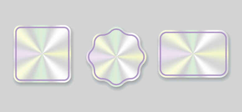 Shiny pastel holographic star diamond and scalloped frames with metallic glow