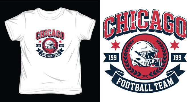 Chicago american football team logo with helmet and stars.