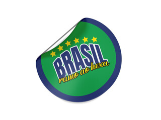 Adesivo Brasil rumo ao hexa. Copa do Mundo 2026. Seleção brasileira. © Maressa