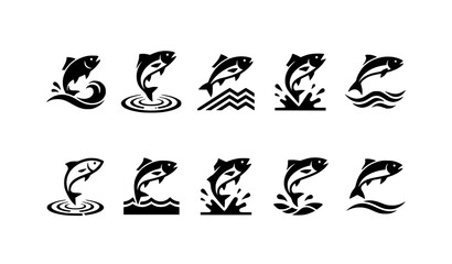 Dolphin Silhouette Icon Set © MSTNASIMABEGUM