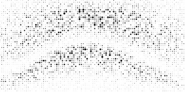 Halftone background. Digital gradient. Abstract backdrop with circles, point, dots. Dotted pattern. Futuristic panel Vector illustration