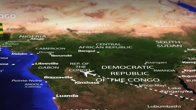 Flight From Antananarivo MADAGASCAR to Lome TOGO with flag pins