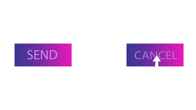 Colorful submit and cancel button animations in 4K resolution.