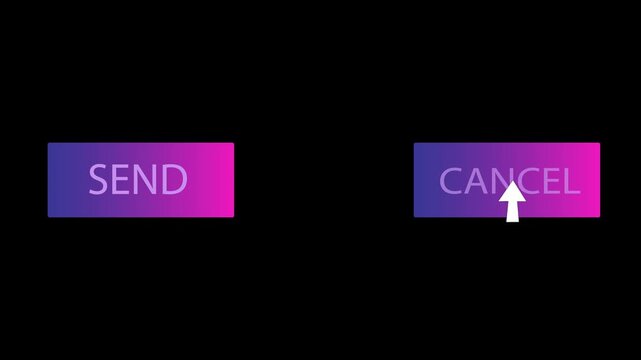 Colorful submit and cancel button animations in 4K resolution.