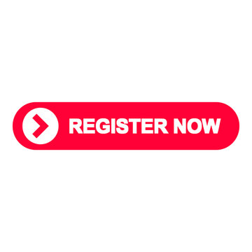 Red Capsule Shaped Register Now Button with Arrow Icon and White Bold Text on transparent png
