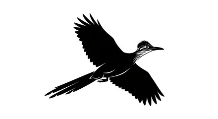 Fototapeta premium Bird in flight silhouette illustration.