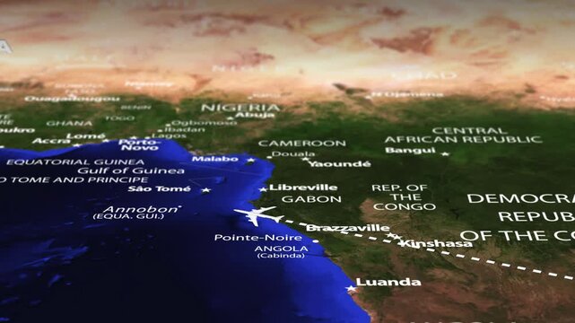 Flight From Antananarivo MADAGASCAR to Monrovia LIBERIA with flag pins