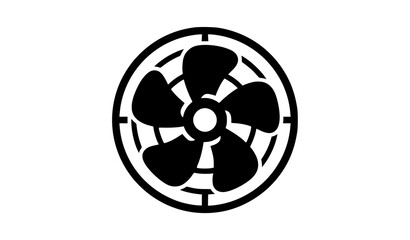 Obraz premium Minimal Pink Electric Fan Logo Icon Vector Silhouette Modern Cooling Design