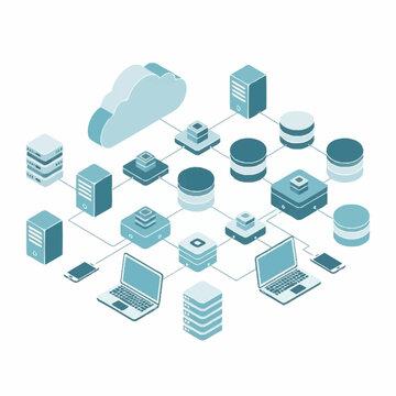 Cloud Computing Network Data Storage Servers Technology.