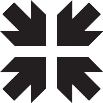 Four black arrows pointing towards the center on a white background, representing focus and convergence