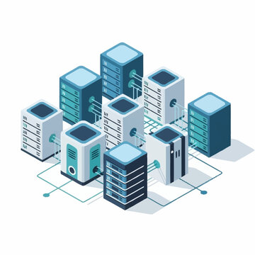 Modern Server Racks in a Data Center Network.