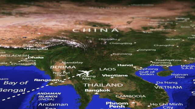 Flight From Antananarivo MADAGASCAR to Pyongyang NORTH KOREA with flag pins