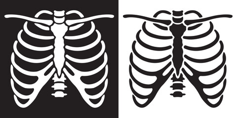  human rib skeleton bone medical anatomy x-ray imaging symbol icon isolated illustration © SystemDirect