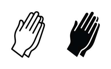 Fototapeta premium Praying Hands Icon Set, Religious Symbol Vector Graphics, Hope and Faith Illustration, Spiritual Gesture