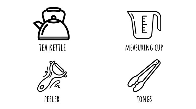 Essential kitchen tools for preparing and serving beverages and snacks all in one compact set