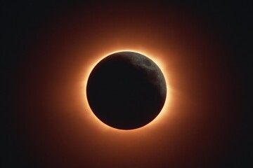 Obraz premium Partial solar eclipse with illuminated crescent and bright corona