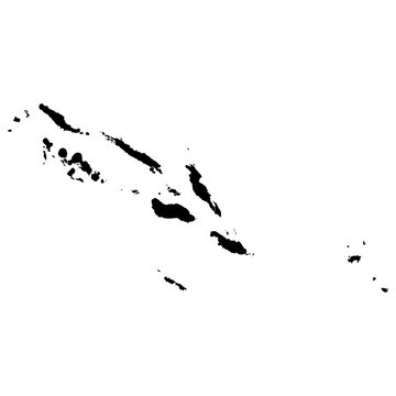 Solomon Islands Map Vector In Black