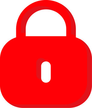Lock Red Icon Mobile Interface