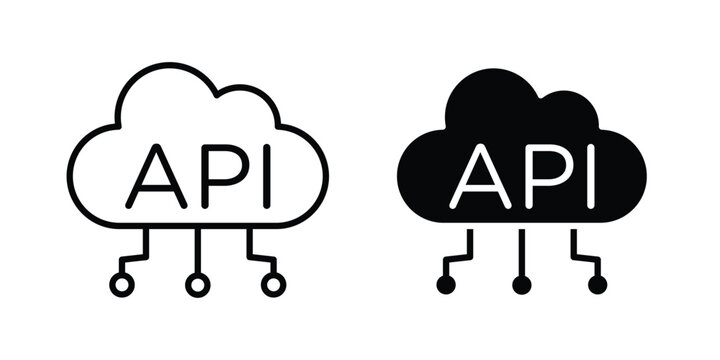 API icon vector Illustration, Solid and stroke Style Icon