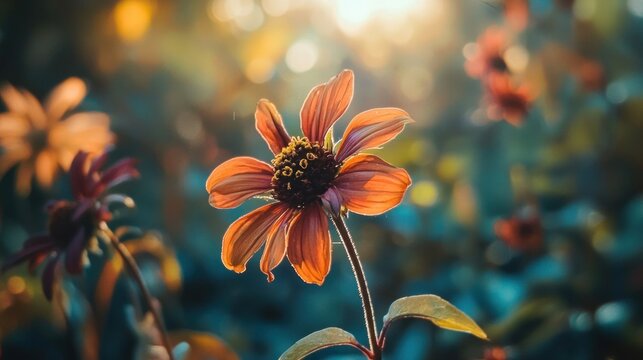 A wilting flower in a garden photograph foreshadows the arrival of autumn and the changing of seasons ahead