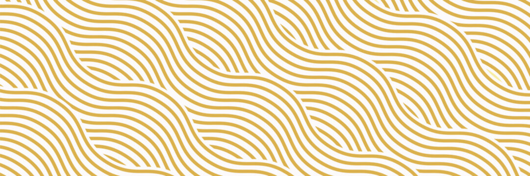 Yellow instant noodle  pasta and spaghetti texture with geometric wavy lines. Ramen  pasta vector pattern. Background abstract food illustration