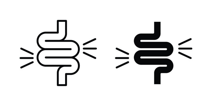 Gut constipation icon vector Illustration, Solid and stroke Style Icon
