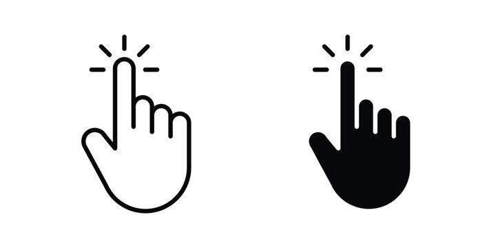 Hand click icon vector Illustration, Solid and stroke Style Icon