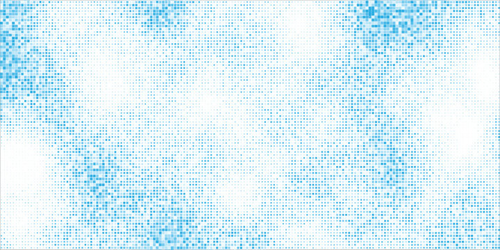 Modern cyan blue dot matrix texture with random pixel placement for software engineering background vector art
