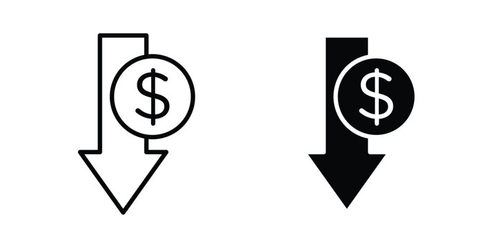Lower cost icon vector Illustration, Solid and stroke Style Icon