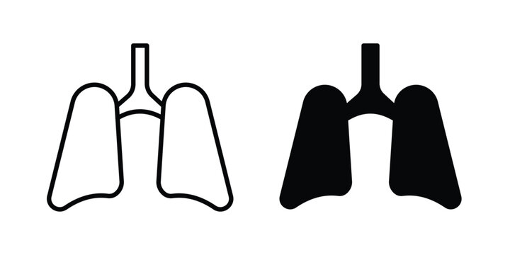 Lung icon vector Illustration, Solid and stroke Style Icon