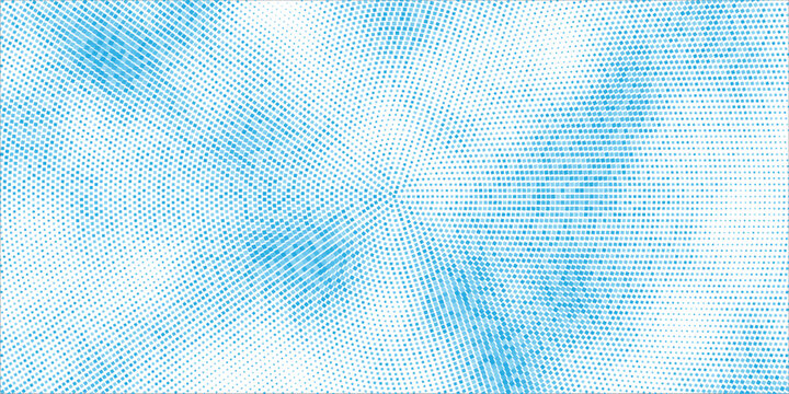 Minimalist blue block halftone pattern with radial movement for professional presentation creative background