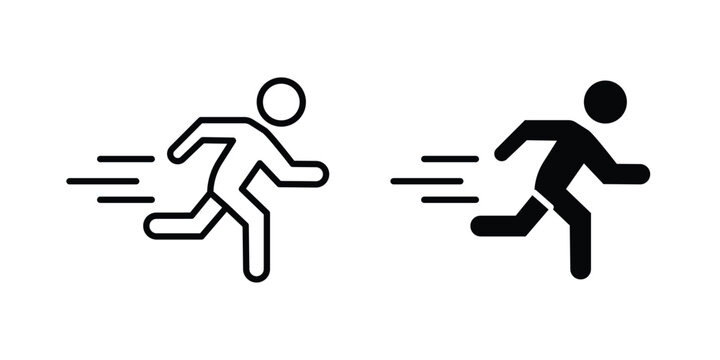 Man fast run icon vector Illustration, Solid and stroke Style Icon
