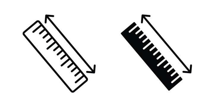 Measurement ruler icon vector Illustration, Solid and stroke Style Icon