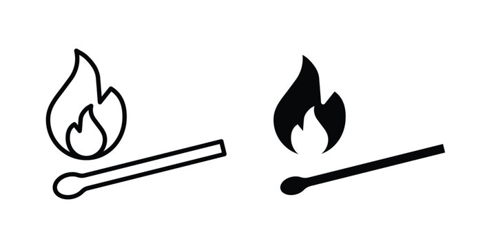 matchstick icon vector Illustration, Solid and stroke Style Icon