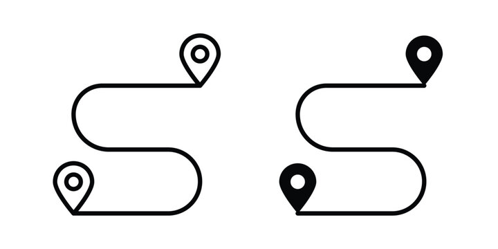 Navigation road trip icon vector Illustration, Solid and stroke Style Icon
