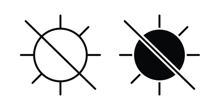 No sun icon vector Illustration, Solid and stroke Style Icon