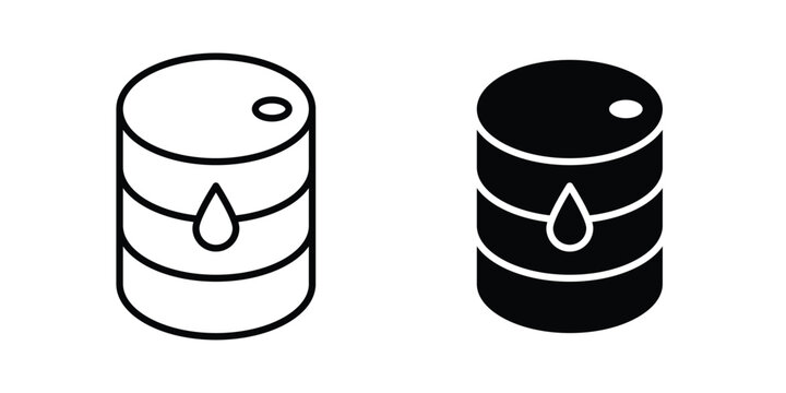 Oil drum container icon vector Illustration, Solid and stroke Style Icon